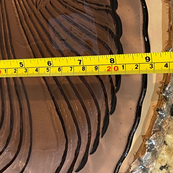 Purple Glass Beta Fish Detailed Design Plate Platter Serving Dish Arcoroc France - Picture 8 of 10